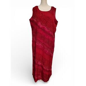 Vintage 90s Pink Patterned Bohemian Boho Chic Tank Shift Dress Womens Size Large